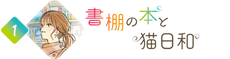 書棚の本と猫日和